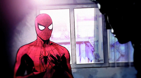 A screenshot taken from a Marvel motion comic.